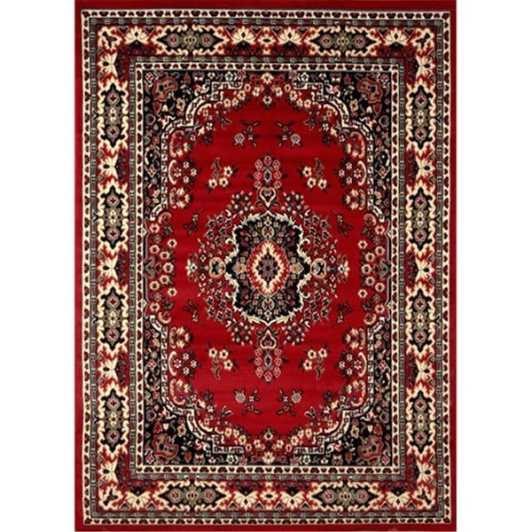 Home Dynamix 1 ft. 9 in. x 7 ft. 2 in. Premium Sakarya Runner Area Border Rug Claret 769924013656